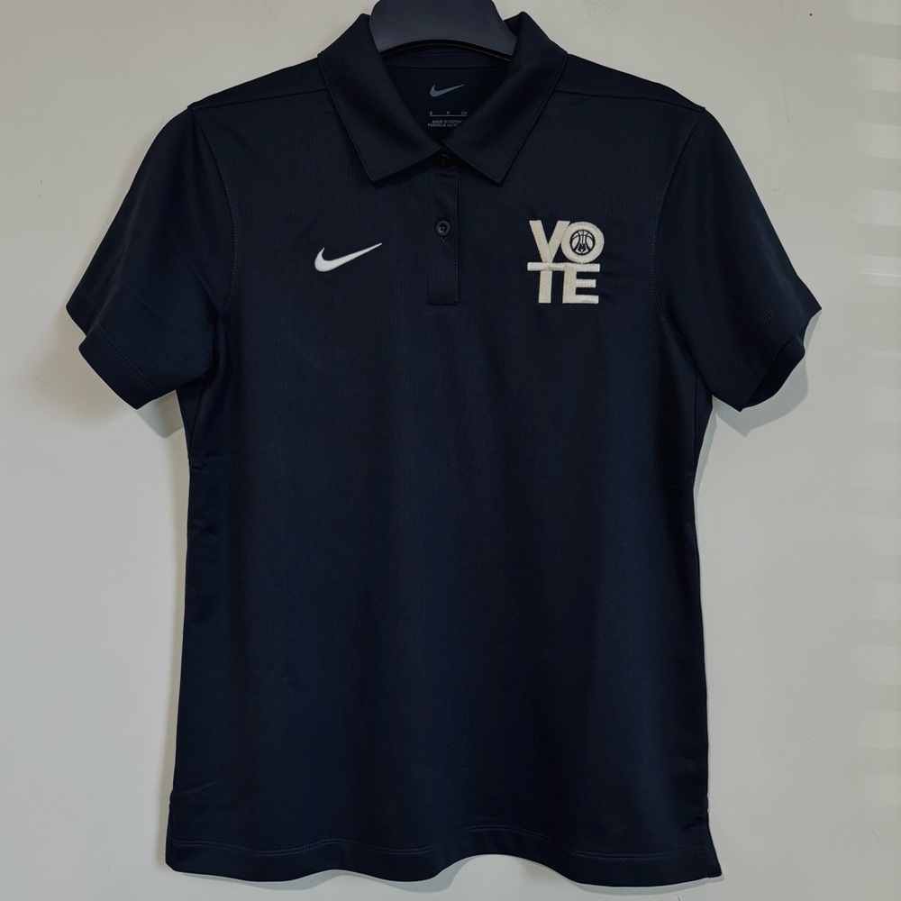Nike Black Dri-FIT Franchise Custom embroidered VOTE short sleeve polo T-shirt S
